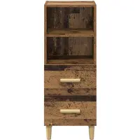 vidaXL Dressoir Oud hout 34 x 34,5 x 90 cm Bewerkt hout