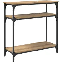 vidaXL Wandtafel met plank Artisan Eiken 75 x 29 x 75 cm Bewerkt hout