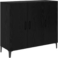 vidaXL Dressoir Zwart eiken 34 x 90 x 80 cm Bewerkt hout