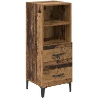 vidaXL Dressoir Oud hout 34 x 34,5 x 90 cm Bewerkt hout