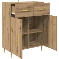 vidaXL Dressoir Artisan Eiken 69,5 x 34 x 90 cm Bewerkt hout
