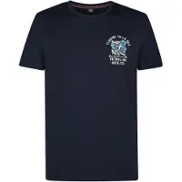 Petrol Industries Shirt 'Onix' blauw / donkerblauw / wit