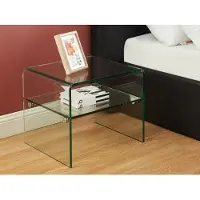 Vente-unique Set van 2 nachtkastjs - 1 nis - Gehard glas - STILEOS