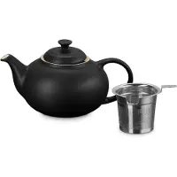 Le Creuset theepot Matte Black, med sil, 1,3 L