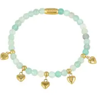 My Bendel - Armband met Harten Bedels • Green Fluorite - met Luxe Cadeauverpakking | Sieraden Voor Dames