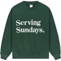 Pockies Sweatshirt 'Sundays' donkergroen / wit