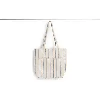 HAY Outdoor Market Tote Bag Medium Beige With Stripe - Picknickmanden Gerecycled Polyester Blue - AE966-A602-AS29