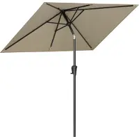 LifeGoods Parasol - Tuin - 210x140cm - 30° Kantelbaar - Waterdicht - UPF50+ - Taupe