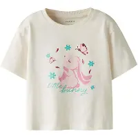 Name it MINI T-shirt lichtgeel Meisjes Katoen Ronde hals Printopdruk - maat 110