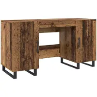 vidaXL Bureau Oud hout Bewerkt hout 140 x 50 x 75 cm