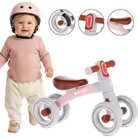 Sun baby Loopfiets voor Kinderen Zoomi - 12 maanden, max. 25 kg, Loopfietsen, stalen frame, EVA-schuimwielen, geveerd stuur met verlichting - Roze