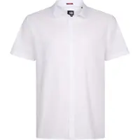Petrol Industries - Heren Plus Size Effen overhemd met korte mouwen Baja1000 - Wit