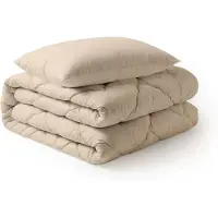 LILLA24 Dekbed zonder overtrek - Incl 2 kussenslopen - 140 x 200 cm - Wasbaar dekbed - All year hoesloos dekbed - Taupe