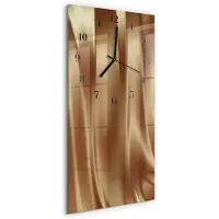 Tulup Wandklok - Flueel Moderne Wandklok Glas - 30x60 cm - Goud Wandklok Glas Decoratie - Zwarte Handen - Rechthoekige Wandklok - Wandklok Glas Decoratie - Gekleurde Glazen Klok