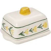 Pick a Poppy Cottage Flower botervloot Yellow, 17x11,5 cm