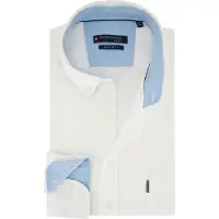 Giordano Wit linnen overhemd regular fit effen lange mouw