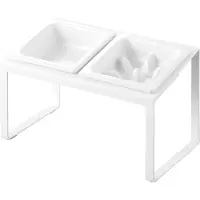 Yamazaki Nooks Slow feeder voerbak schuin & standaard - Wit