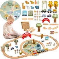 Mamabrum Educatief speelgoed - - Dierentuin trein - 8 stukken - 106x55 cm - Inclusief dieren