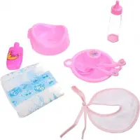Toi-Toys Babypop Verzorgingsset 8-delig Blauw