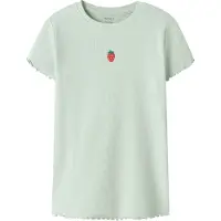 Name it KIDS T-shirt mintgroen Meisjes Stretchkatoen Ronde hals Printopdruk - maat 122/128