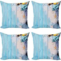 Abakuhaus maritieme sierkussens, kussenhoezen, 4-pack, Modern Accent dubbelzijdige digitale print, 60 x 60 cm, hemelsblauw en veelkleurig