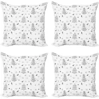 Abakuhaus Kerstkussenhoezen, set van 4, moderne accenten, dubbelzijdige digitale print, 50 x 50 cm, donkergrijs en lichtgrijs