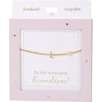 Depesche armband goud met L-hanger en hartje - sieraad cadeau.