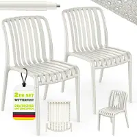 Tillvex Tuinstoelen 2-delige Set Stapelbaar Weerbestendig zonder Armleuning | Outdoor Stoelen tot 120kg Belastbaar | Tuinstoelen Outdoor | Terrasstoel Tuinmeubelen Balkon Tuin Terras