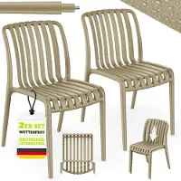 Tillvex Tuinstoelen 2-delige Set Stapelbaar Weerbestendig zonder Armleuning | Outdoor Stoelen tot 120kg Belastbaar | Tuinstoelen Outdoor | Terrasstoel Tuinmeubelen Balkon Tuin Terras