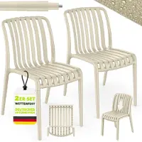Tillvex Tuinstoelen 2-delige Set Stapelbaar Weerbestendig zonder Armleuning | Outdoor Stoelen tot 120kg Belastbaar | Tuinstoelen Outdoor | Terrasstoel Tuinmeubelen Balkon Tuin Terras