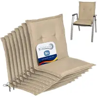 Beautissu Set van 8x Tuinkussens Lage Rug Loft NL 100 x 50 x 6 cm - Kussen Natuur - Zitkussen Sierkussen Tuinstoel