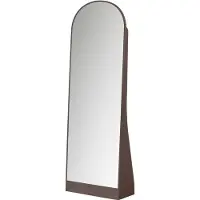 Woood Solari passpiegel - hout hoogglans donkerbruin [fsc] (175x60x26 cm)