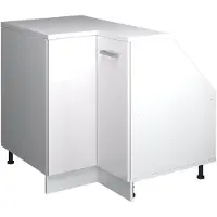 Vicco R-Line Hoekkeukenkast voor schuine wand – 75.6 cm met 1 deur, kastromp 60 cm diepte Wit Hoogglans