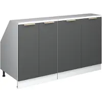 Vicco R-Line Keukenkast voor schuine wand – 140 cm Set van 2 kastrompen 60 cm diepte Antraciet-goud