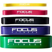 Focus fitness Power Bands Set van 5 - Weerstandsbanden - Fitness Elastieken voor Krachttraining & Thuis Workout