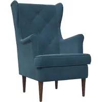 vidaXL Fauteuil Blauw Fluweel