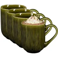 Mica Decorations Koffiemok / theemok Nusa - 12x - groen - 220 ml - mokken - keramiek