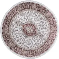 Muratap Star rond klassiek oosters vloerkleed wasbaar rood- 200 cm rond
