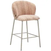 Livin24 Barkruk Milo chenille beige/pink 70 cm