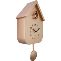Nextime Wandklok 21,5x41,5x8,5cm-Pendulum-Roségoud-Plastic-'Twitter'