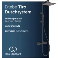 Ideal standard Tiro douchesysteem met thermostaat – Matzwart