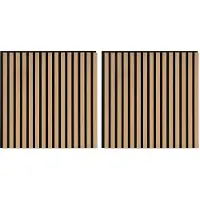 vidaXL Wandpanelen 2 st 60,5 x 60 cm Naturel