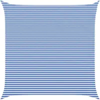 vidaXL Zonneschaduwzeil Blauw en Wit 7 x 7 m HDPE