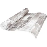 vidaXL 3D Solid Behang Gestreept Baksteen 10 x 0,53 m Non-Woven Stof
