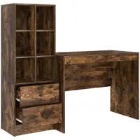 vidaXL Bureau Rook Eiken 145.5 x 50 x 127 cm 2 st