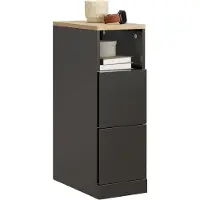 SoBuy Nachtkastje zwart 2 lades 35x20x60 cm