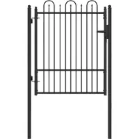 vidaXL Hekpoort DRONTEN 100 x 125 cm Metaal Zwart Vergrendelbaar