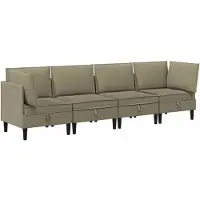 vidaXL Woonkamer Meubelset 4 st Kaki Stof