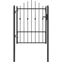vidaXL Hekpoort ASTEN 100 x 125 cm Metaal Zwart Vergrendelbaar