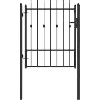 vidaXL Hekpoort ASTEN 100 x 125 cm Metaal Zwart Vergrendelbaar
